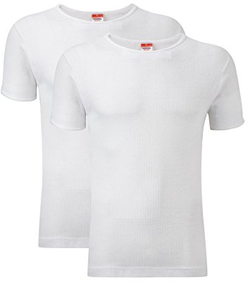 Heatwave® Pack of 2 Men's Thermal T Shirt, Warm Underwear Baselayer Thermals, X Large White