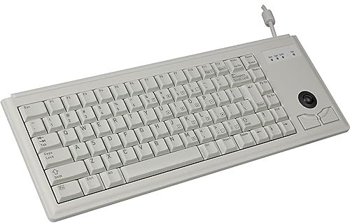 CHERRY G84-4400, Kompakte Tastatur mit Trackball, US-Layout (QWERTY), Kabelgebunden (USB-Anschluss), 2 Maustasten, Mechanische CHERRY ML Switches, Grau