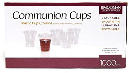 Broadman Church Supplies Vasos de comunión de plástico, desechables, reciclables, 1000 unidades