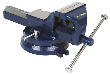 Cofan Tornillo de Banco Paralelo Giratorio | Fabricado en Acero Forjado | Anchura de Mordazas 10 CM