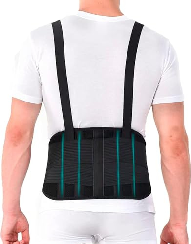 TOROS-GROUP Rückenbandage mit Schulterriemen, Rückenstütze, für Gewichtheben, 106-115 cm