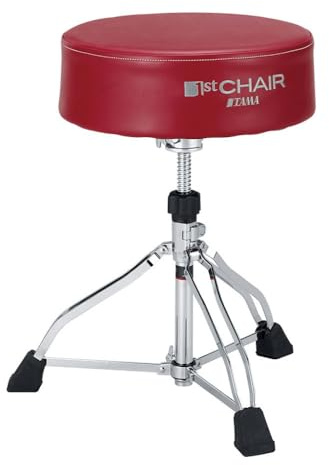 Tama HT830R - Banqueta Round Rider XL, 3 patas, asiento de PVC, roja
