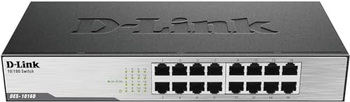 D-Link DES-1016D - 16-Port Fast Ethernet Unmanaged Desktop Switch, UK Model