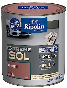 RIPOLIN - Peinture Sol Intérieur & Extérieur Extrême - Haute Résistance - Tomette - 0,5 Litre