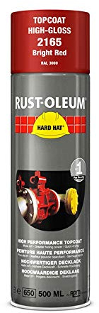 RUST-OLEUM 2165 Hard Hat Topcoat Ral-Colours, The Nr. 1 Industrial Paint Aerosol. Go Further, Work Faster, Last Longer!, Bright red-RAL 3000