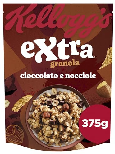 Kellogg's Cereali Extra | Gusto Cioccolato e Nocciole | Granola con Avena Croccante | Confezione Singola da 375g (1 x 375g)