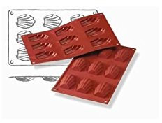 Martellato 9 Figura Silicona Madeleine Molde Bandeja, marrón, 68 x 45 x 17 mm