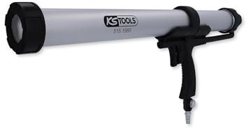 KS Tools Druckluft Kartuschenpistole 515.1975 600ml I Druckluft Kartuschenpresse mit stufenlos regulierbarerem Vorschub I Mit Sicherheitsüberdruckventil