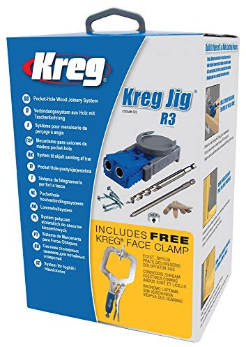 Kreg Jig R3 pocket hole system with Classic 2 Face Clamp KHC-MICRO by Kreg