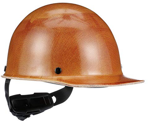 MSA 475395 Skullgard Cap Style Safety Hard Hat with Fas-Trac III Ratchet Suspension | Non-slotted Cap, Made of Phenolic Resin, Radiant Heat Loads up to 350F - Standard Size in Natural Tan