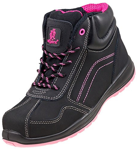Urgent Lady chaussures de travail sécurité industrie chaussures de sécurité Modèle 116 S1 EN ISO 20345 neuf + OVP, noir/rose, 39 EU