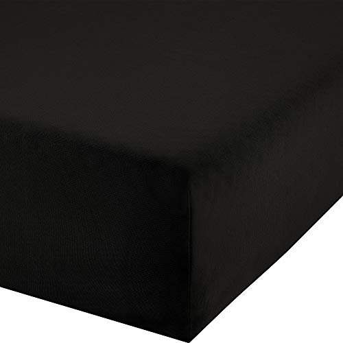 Erwin Müller Boxspringbett-Spannbettlaken Freising Elasthan-Jersey-Stretch - schwarz Größe 180x200 cm - 200x220 cm - dehnbar, antipilling, bügelfrei, Rundumgummi