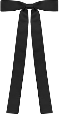 SYAYA Women’s Satin Bow Tie - Adjustable Bowtie Perfect for Korean School Uniform & Office Uniform, Joker Cosplay, Black