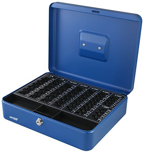 HMF 108-05 Geldkassette Euro-Münzzählbrett 30 x 24 x 9 cm, blau