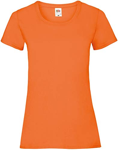 Fruit of The Loom Ladies/Womens Lady-Fit Valueweight Short Sleeve T-Shirt (M) (Orange)