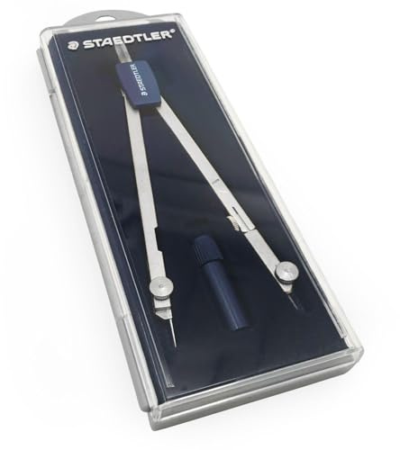 Staedtler Mars Basic 559 C02. Compás de precisión básico. Estuche con un compás y un tubo de minas de repuesto.