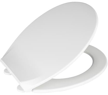 WENKO Premium WC-Sitz Mod. Kos mit Absenkautomatik und Fix-Clip Hygiene Befestigung aus bruchstabilem Thermoplast Maße 37 x 44 cm Farbe Weiß