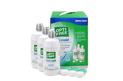 Opti-Free PureMoist Multifunktions-Kontaktlinsenflüssigkeit zur Reinigung, 3 Flaschen