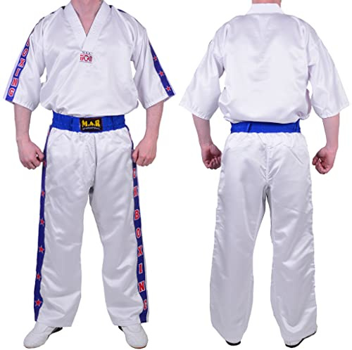 MAR | Kickboxing Uniforms, Clothing For Multiple Martial Arts, Sparring & Competition | Men & Women; Kids & Adult Sizes Trousers, Taekwondo Uniform, Taekwondo Dobok (2/150)