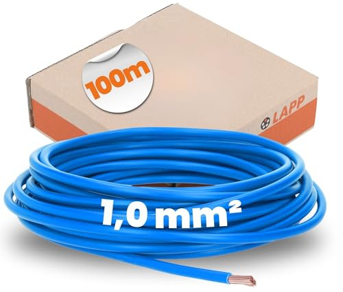 100 Meter Lapp 4510023 H05V-K 1,0 mm² blau I Verdrahtungsleitung I Aderleitung flexibel I PVC Einzelader I Litze 1mm2 I Verdrahtung