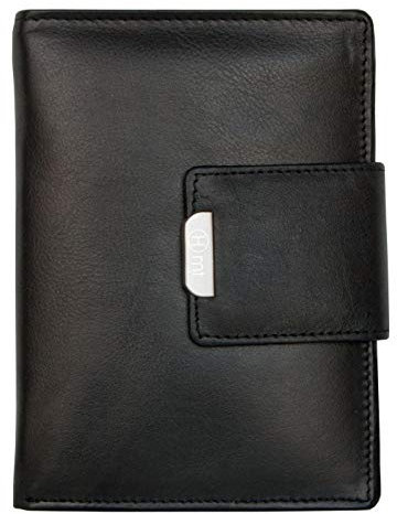 Schwarzes Unisex Großes Leder Portemonnaie - Geldbörse HMT
