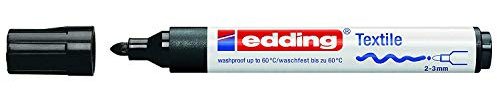 2 x edding 4500 textile tissu t-shirt Stylo Marqueur Noir 2–3 mm Line