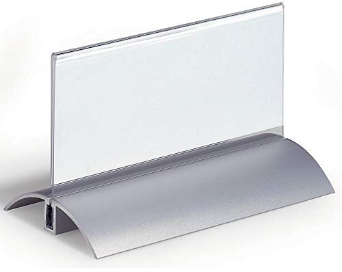 DURABLE | Tischnamensschild | Acryl mit Aluminiumfuß | HxB 61 x 150 mm | VE 12 Stk