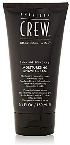 AMERICAN CREW – Moisturizing Shave Cream, 150 ml, schäumende Rasiercreme mit Avocado-Öl & Aloe vera, Pflegeprodukt mit Vitaminen für trockene & empfindliche Haut, beugt Irritationen