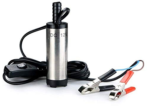 Kingkindsun - 12 V - 38 mm - Tauchpumpe, Wasser, Öl, Diesel, Kraftstoff-Transferpumpe, Edelstahl-Pumpe mit Rückgewinnung, 3M, Kabel für Auto, SUV