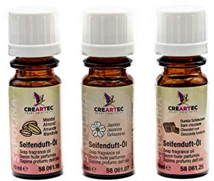 Artidee CREARTEC – set med 3 – tvåldoftolja – 3x10 ml – höst bestående av mandel, jasmin och svart choklad – tillverkad i Tyskland