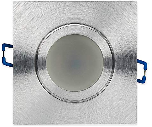 Juego de 6 focos LED empotrables, IP44, color plateado, pulido fino, 5 W, blanco cálido, 12 V, MR16, para baño, ducha, exterior, como lámpara de techo, foco empotrable, 60 mm