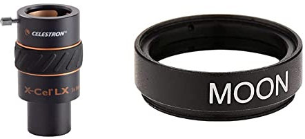 Celestron 93428 1,25'' X-Cel LX 3X Barlowlinse – Schwarz & 94119-A 1,25'' Mondfilter