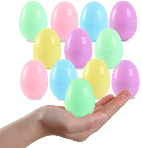 Nyicey 20 Fillable Pastel Color Plastic Easter Eggs Hunt Party Supply Pack Bulk- 2.5 Assorted Colorful Plastic Eggs