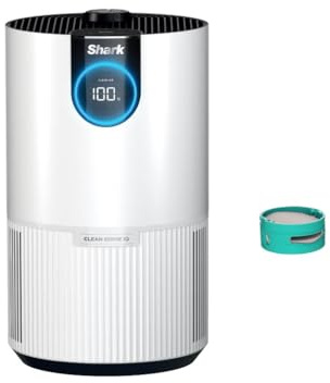 Shark HP132 Clean Sense Air Purifier with Odor Neutralizer Technology, HEPA Filter, 500 sq. ft., Small Room, Bedroom, Office, Captures 99.98% of Particles, Dust, Smoke & Allergens, Portable, White