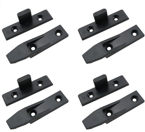 HJGarden 4Set Black Keku Suspension Fittings Quick Fitting Furniture Panel Joint Bracket Fast Installation Push-On Clip for Roman Column, Wall Clamping, partition Wall, Cabinet Panels