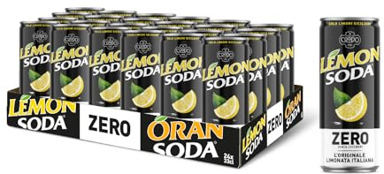 Lemonsoda Zero | Bevanda Gassata al Limone Senza Zuccheri, 24 Lattine da 33 cl, L'originale Limonata Italiana, Rinfrescante, con Succo di Limoni Siciliani, Senza Coloranti