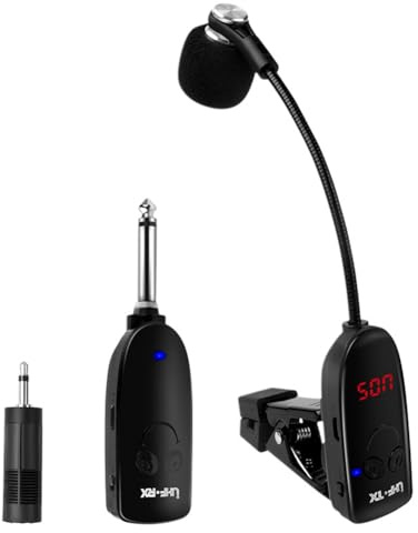 1 set UHF trådlösa instrument saxofon mikrofon 50 m räckvidd plug and play bra för saxofon
