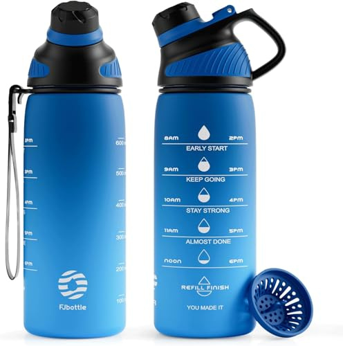 Fjbottle Borraccia 1L/710ML – Plastica Motivazionale Borraccia con Tappo Magnetico per Palestra, Scuola, Ciclismo e Sport, Senza Perdite e Senza BPA