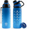 Fjbottle Trinkflasche 1L/710ML + Sieb – Sport Wasserflasche mit Zeitmarkierung/Magnetdeckel - BPA-frei Plastik Flasche für Fitness, Schule, Yoga, Outdoor