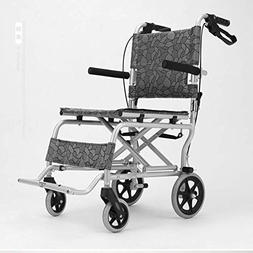 kazeRyu Sedia A Rotelle Pieghevole Leggera, In Lega Di Alluminio, Portatile Da Viaggio, Spinta Manuale, For Anziani Disabili, Omologata Aeromobili