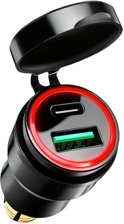 Adattatore USB-C PD 3.0 per moto BMW, adattatore USB 3.0 da 30 W, impermeabile 12-24 V, caricatore rapido QC 3.0, supporto di montaggio USB in alluminio per Ducati, accessori moto, camion e barche.