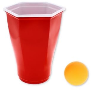 A2Z Beer Pong Game Set Red Cups and Balls Party Drinking Game Kit Reusable Plastic Cups with Ping Pong Balls for Parties BBQ Student Games Indoor Outdoor Entertainment Set