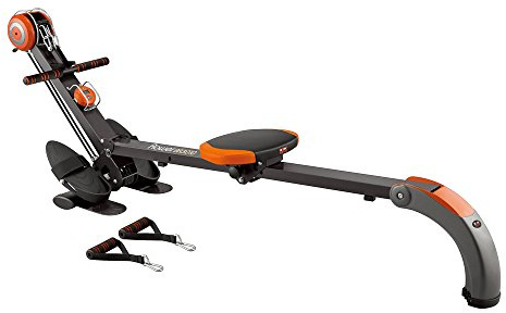 Body Sculpture BR3010 Rower and Gym | Adjustable Resistance | Built-in-Gym | Folds | Free DVD | Track Your Progress | More, Red / Black, One Size