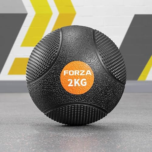 METIS Sfere mediche – da 1 kg a 10 kg | Home Fitness e Palestra Slam Ball – Finitura in gomma ruvida ad alta presa, 2 kg
