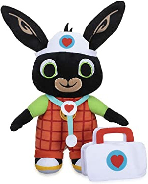 Giochi Preziosi Bing - Peluche 33cm Dottore con valigetta e stetoscopio in materiale morbido, cerotti e set adesivi, per bambaini a partire dai 12 mesi, BNG37000, Multicolore