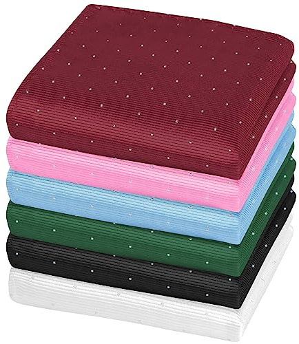 URAQT Pañuelos de Bolsillo Cuadrados de tela, 6pcs Handkerchiefs Set de Negocios y Informal, Pañuelo Sedoso y Brillante, Pañuelo , Regalo para Hombres (22X22cm, Vistoso)