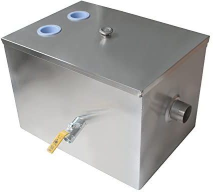 Intercepteur piege à graisse bac dégraisseur restaurant 2 entrée bac a graisse sous evier cuisine separateur de graisse inox