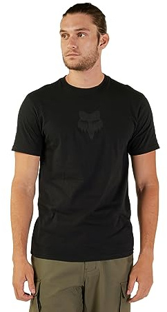 Fox Racing Men's Standard Fox Head SS PREM TEE, Black/Black, Medium