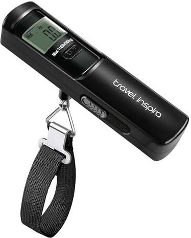 Battery-Free Luggage Scale, Suitcase Scale for Travel, 110 lbs/50 kg, Portable Handheld Weight Scale, No Batteries Needed