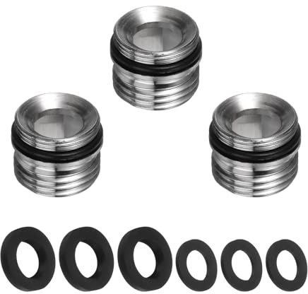 sourcing map 3 adattatori per rubinetto, da maschio 2 cm a maschio 2 cm, adattatore aeratore per rubinetto da cucina in acciaio inox per collegare tubo da giardino, filtro dell'acqua, deviatore